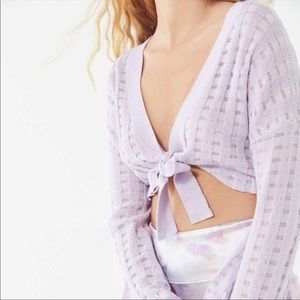 Urban Outfitters Lavender Sienna Tie Up Cardigan
